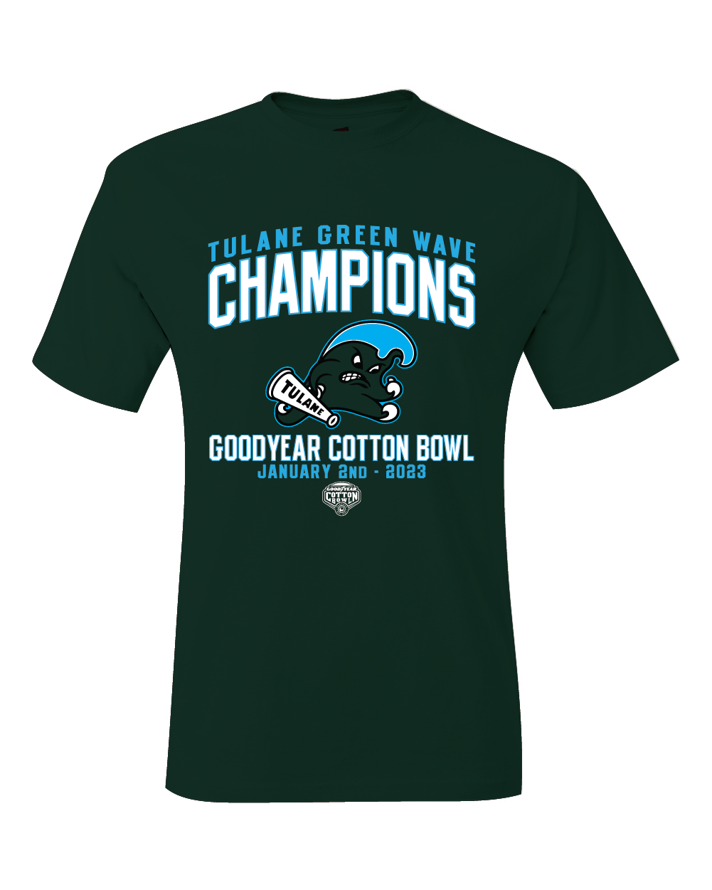 Tulane Green Wave 2023 Cotton Bowl Champions T-Shirt - $20.99 - $24.99