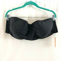 Kona Sol Bikini Top Bandeau Underwire Spaghetti Strap Black Size 16W - £11.58 GBP