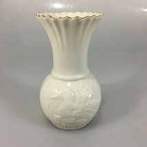 Belleek China Ivory Mallard Bud Vase Collectors Society NEW 5 1/2&quot; Gold Trim - £28.01 GBP