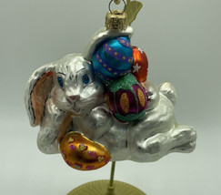 Christopher Radko Christmas Ornament 5 inch Rabbit Bunny Break with box - £44.78 GBP