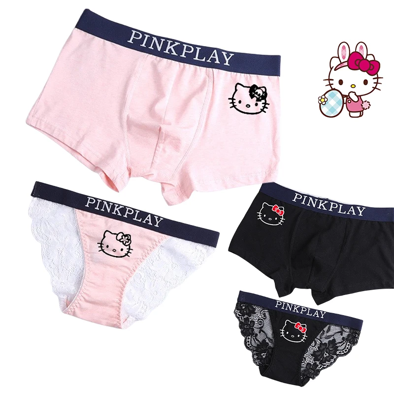 Hello Kitty 2 Pack Underwear for Couple Kawaii Kuromi Melody Girls Boys Cotton - £13.65 GBP