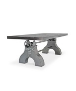 KNOX II Adjustable Dining Table - Industrial Iron Base - Rustic Ebony Top - £3,939.17 GBP