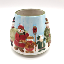 Yankee Candle Snowman Family Small Shade Topper Teresa Kogut Holiday Christmas - £14.57 GBP