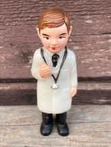 Vtg Miniature Doctor Figurine Hong Kong Plastic Doctor Plastic Physician Toy 4&quot; - £31.61 GBP