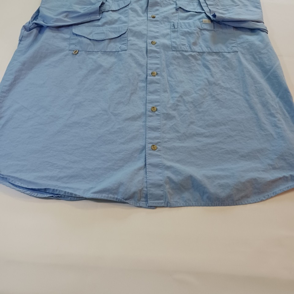 Columbia FM7130 Men’s PFG Bonehead Short Sleeve Shirt Blue Fishing Size XL Item image 13