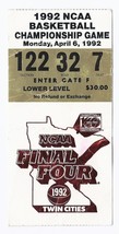1992 NCAA Final Four Championship Game Ticket Stub Duke Michigan Fab Five - £376.44 GBP