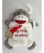 Baby Starters Sock Monkey My Little Monkey Lovey Plush Rattle Pacifier H... - £19.37 GBP