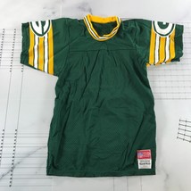 Vintage Green Bay Packers Jersey Small Green Yellow White Sand Knit Blank - £62.29 GBP
