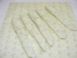 Vintage Handmade Cloth Napkins Set of Six Yellow w Grey Pattern - $276.49 MXN