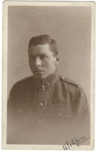 1916 RPPC Photo Postcard of a Young English Soldier ww1 London - $7.70