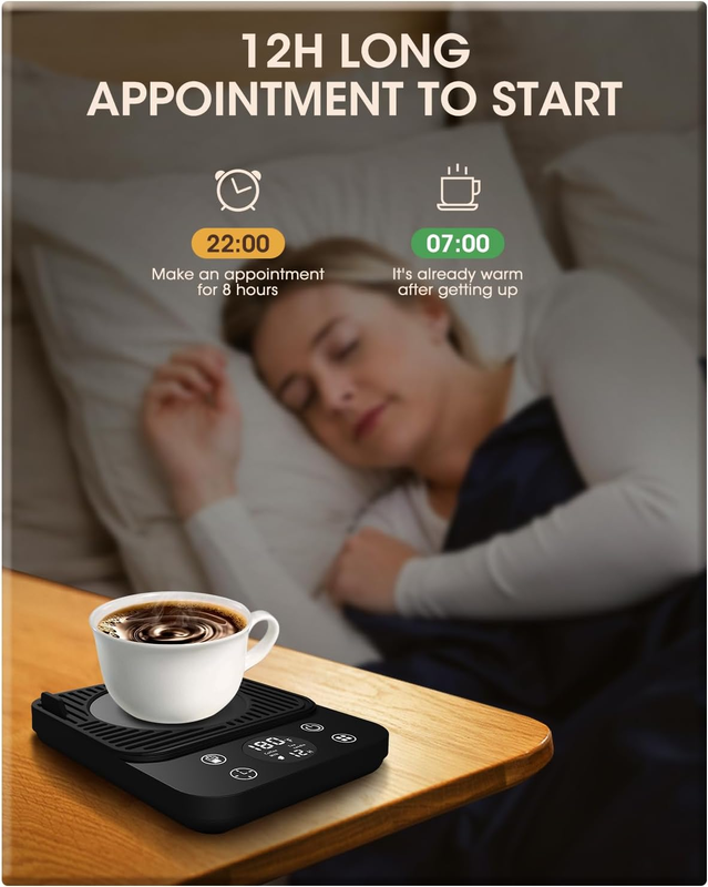 Coffee Mug Warmer for Desk, 2024 Upgraded Smart Electric Coffee Warmer, 1H Drink Item image 5