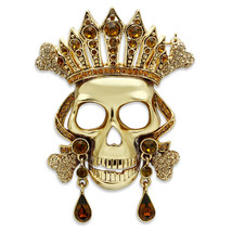LO2407 - Gold White Metal Brooches with Top Grade Crystal  in Multi Color - $73.87 CAD