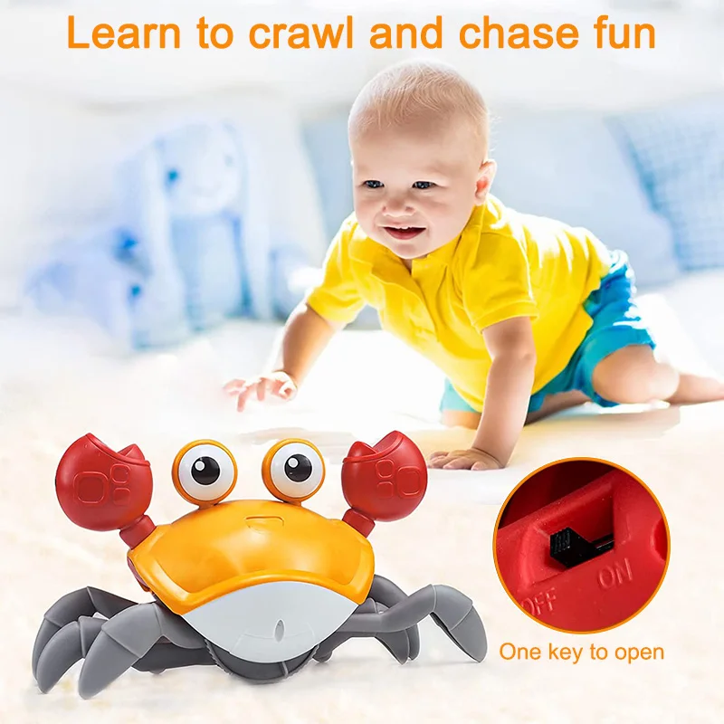Baby Toys Cute Sensing Crawling Crab Interactive Walking Dancing with Music - £22.02 GBP
