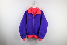 Vintage 90s Columbia Mens Medium Spell Out Reversible Puffer Bomber Jacket Coat - $59.35