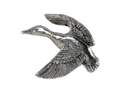 Grillie Duck-N - Flying Mallard Duck Grille Ornament in Antiqued Nickel Finish - £47.94 GBP
