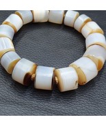 Bracelet ancien de perles en agate blanche du Moyen-Orient AGT-3 - $3,061.45 MXN