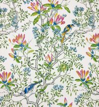 VERVAIN BUCHOZ FLORAL PRIMAVERA BIRD VINE BOTANICAL TOILE FABRIC BY YARD 54"W - $24.74