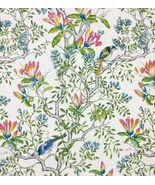 VERVAIN BUCHOZ FLORAL PRIMAVERA BIRD VINE BOTANICAL TOILE FABRIC BY YARD... - $24.74
