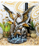 Steampunk Cyborg Planetarium Dragon &#39;Silverton&#39; Decorative Figurine 11.75&quot;H - £51.79 GBP