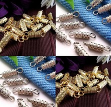 Screw Clasp Swivel Barrel Knurled Silver Gold Plated .30&quot; x .14&quot; (7.5MMx... - $60.74 MXN+