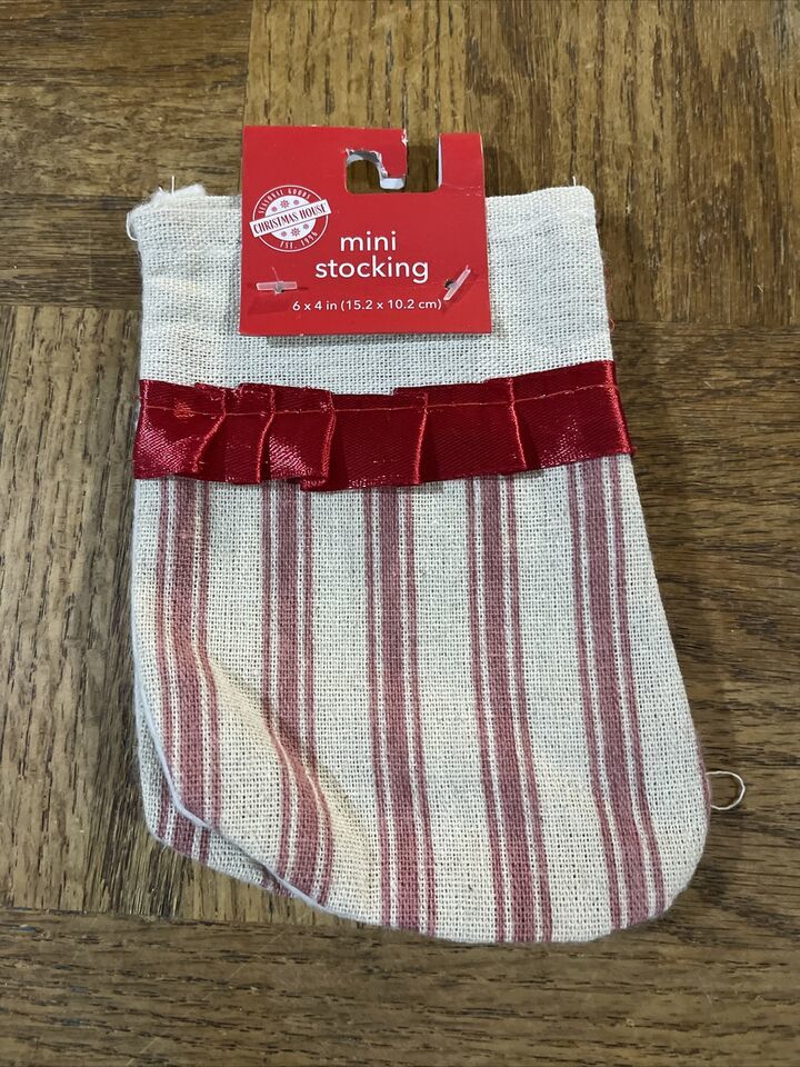 Mini Christmas Stocking Double Pack Red Stripe - $9.78