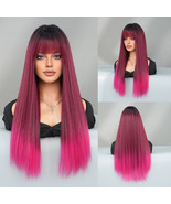 Long straight hair highlights European and American women fashion wig - €40,23 EUR