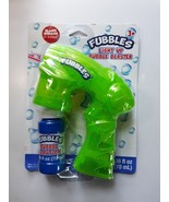 Fubbles Light Up Bubble Blaster Toy Gun and Solution Set For Kids Green Toy - $14.52