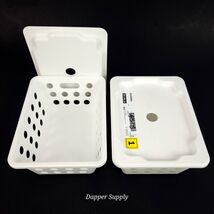 (Lot of 2) IKEA Rundbal Storage Basket W/ Lid Stackable White 7x5.5x3.25&quot;  - $14.88