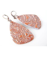 Faux Carved Polymer Clay Earrings Casual Fashion Jewelry For women - $342.12 MXN