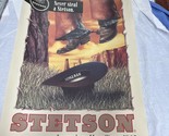 Vintage - Never Steal A Stetson - Western Store Advertisement Poster 19”... - £35.72 GBP