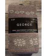 George ~ Light Heather Gray Heavyweight Cotton Tights Girl&#39;s Size 7-10 (... - $28.06 CAD