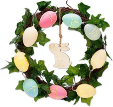 9.7&quot; Easter Cracked Egg Spring Wreaths LED Lights for Front Door with Re... - $16.81 CAD