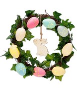 9.7&quot; Easter Cracked Egg Spring Wreaths LED Lights for Front Door with Re... - $221.84 MXN