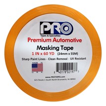 Pro Tapes Premium Automotive Masking Tape 1 In X 60 Yds On 3" Core; Pack Of 1 - £13.28 GBP