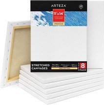 Artistic Bliss Canvas Set - Pack of 8, 11 x 14 Inches, Blank White Stretched Can - £73.37 GBP