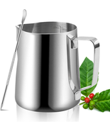 Milk Frothing Pitcher - 20Oz/600Ml Milk Frother Cup Stainless Steel Stea... - £8.66 GBP