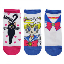 Sailor Moon Luna 3-Pair Pack of Lowcut Socks Multi-Color - £11.78 GBP