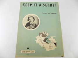 Vintage Song Sheet Music 1952 Keep It A Secret By Jessie Mae Robinson - £7.05 GBP