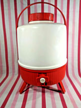 Fab Vintage MoD KETER Red &amp; White Insulated Jug Tripod Pedestal Cooler w/ Handle - £20.72 GBP