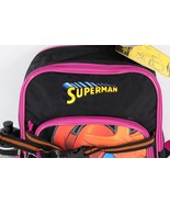 NOS Vtg 90s Superman Spell Out Mini Backpack Book Bag w Water Bottle Kid... - $49.45
