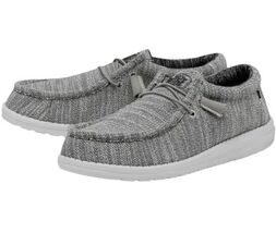 HEY DUDE SIZE 11 M GRANITE WHITE GRAY WALLY STRETCH MIX LIGHTWEIGHT LOAF... - $46.43