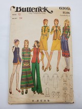 Butterick 6309 Sewing Pattern Miss Dress Shirt Vest Pants Shorts Size 12 Bust 34 - £6.18 GBP