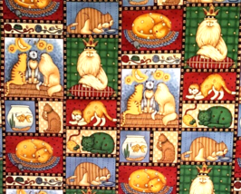 New Fabric Debbie Mumm  12x18 inches Cats Mumms the Word Crafts Quilt Sewing - £6.37 GBP