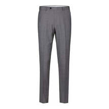 Men Renoir Flat Front Pants 100% Wool Super 140's Classic Fit 508-3 Mid gray image 3