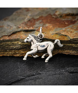 Sterling Silver Realistic Horse Charm 16x18mm - $54.23 CAD