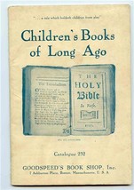 Children&#39;s Books of Long Ago Goodspeed&#39;s Book Shop Boston Catalogue 252 ... - £201.82 GBP