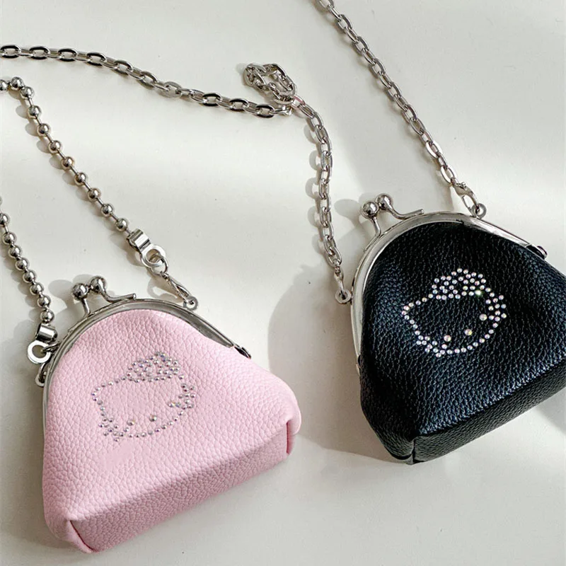Sanrio Kawaii Hello Kitty Coin Purse Wallet Cartoon Diamond One Shoulder - £15.25 GBP