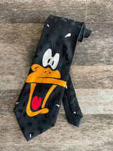 Vintag 1993 MENS LOONEY TUNES MANIA DAFFY DUCK NECKTIE CARTOON BLACK - £12.35 GBP