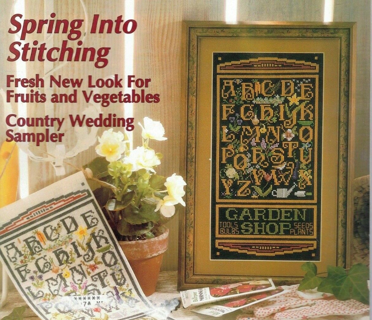 Primary image for Country Stitch May/June 1990 Spring Into Stitching Country Wedding Sampler