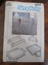 Simplicity 6717 Babies&#39; Crib Accessories - One Size Sewing Pattern 1984 NEW - £6.65 GBP